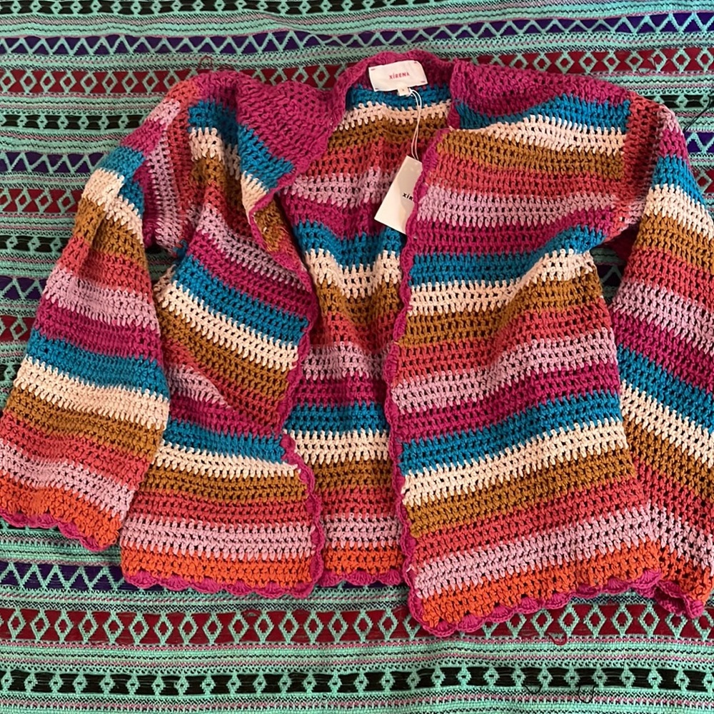 XiRENA Dreamstate Cardigan Boho crochet knit S Sold Out Online ❤️🩷💙💚🩵 - Picture 4 of 14